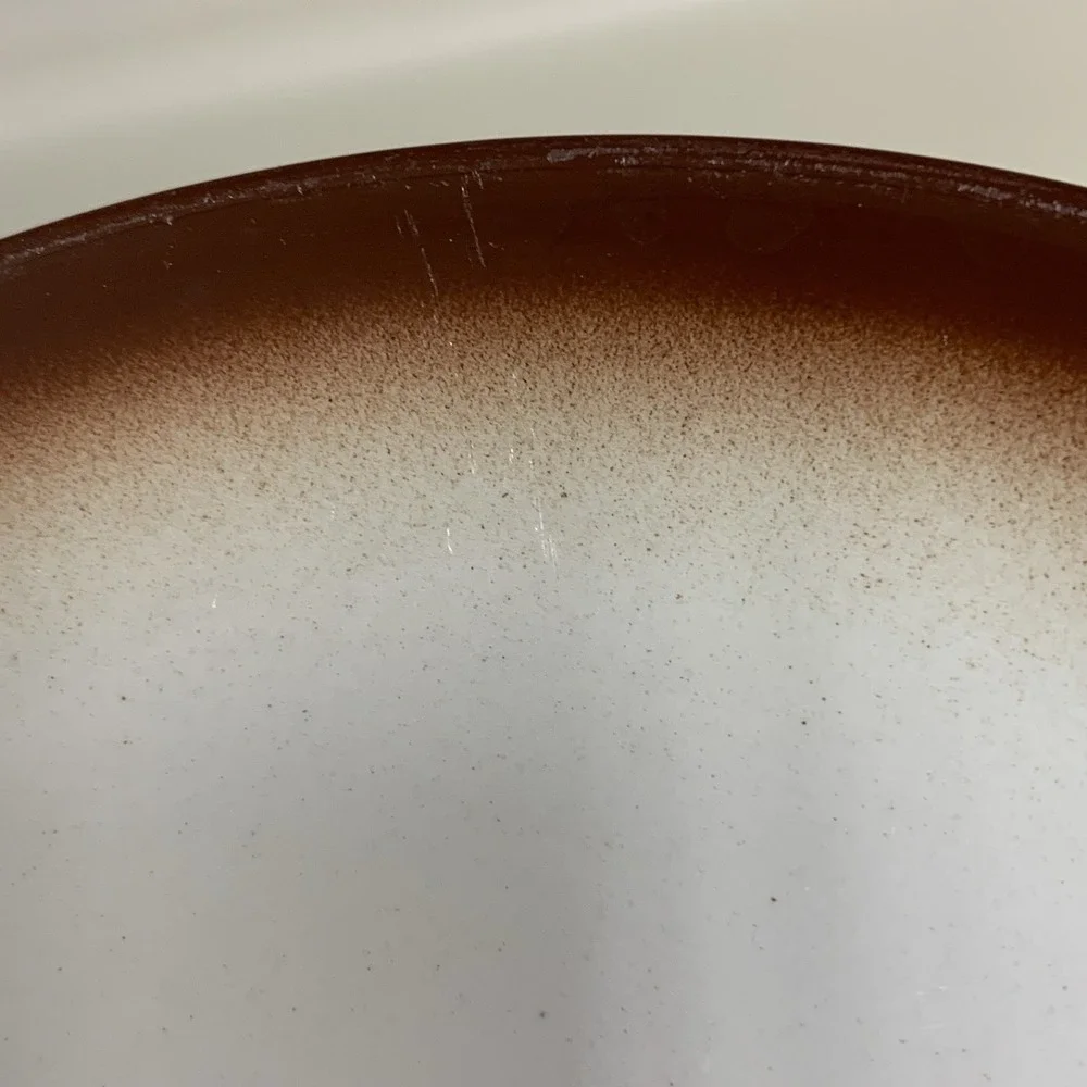 4 Wallace China Brown Airbrush Rim Bread Plates L.A, Calif Vtg Restaurant Ware